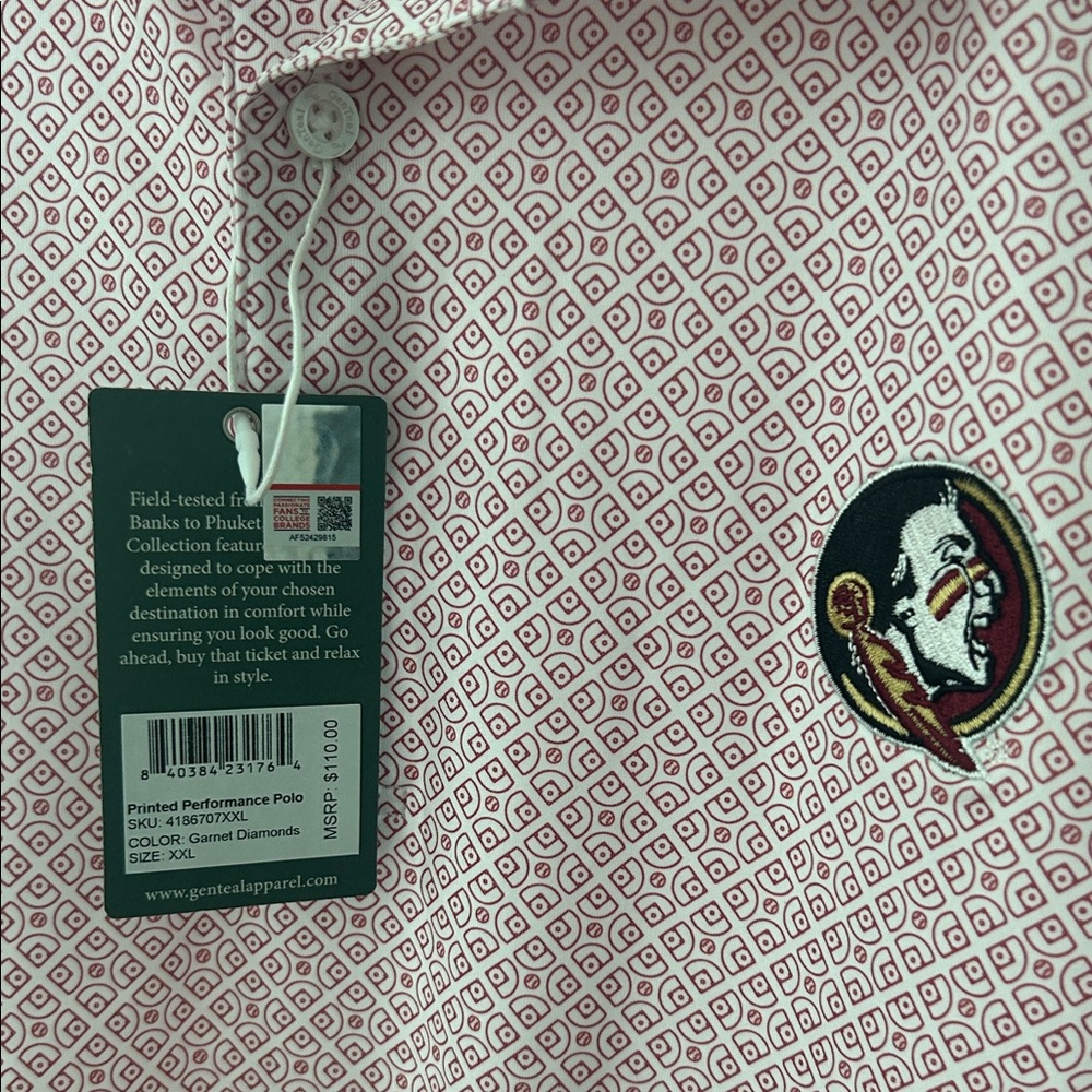 Men’s Genteal FSU Polo Shirt - Picture 4 of 4